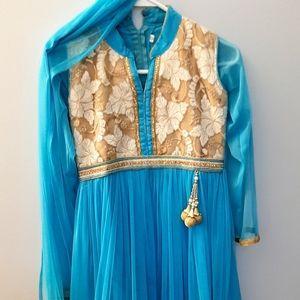 Pakistani Indian Formal Suit blue with trousers